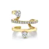 Wholesale Fashion Geometric Copper Plating Zircon Ear Clips 1 Piece