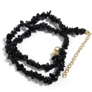 obsidian / 43cm Long Tail Chain 5cm