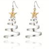 oly-961ecc2c8f52e5153151a6f06cd9dc7c Wholesale silver Rotating Christmas Tree Earrings