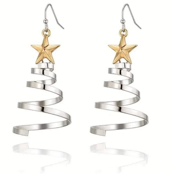 oly-961ecc2c8f52e5153151a6f06cd9dc7c Wholesale silver Rotating Christmas Tree Earrings