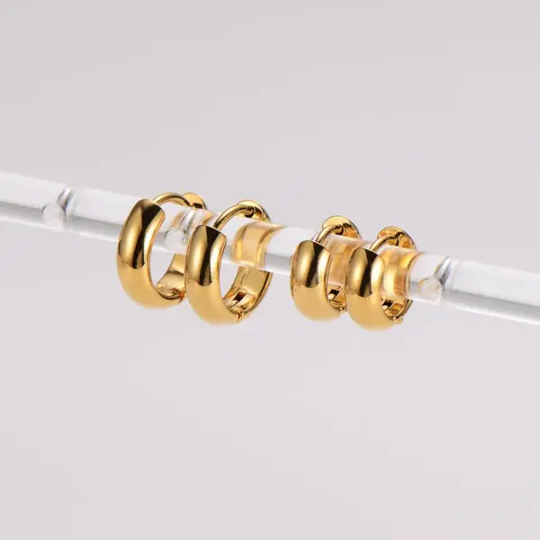 Wholesale 303 Stainless Steel Circle Electroplating Imitation Gold Vintage Style Classic Style Commute Earrings