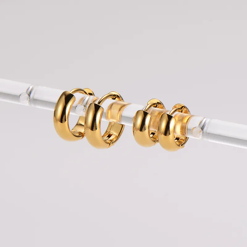 Wholesale 303 Stainless Steel Circle Electroplating Imitation Gold Vintage Style Classic Style Commute Earrings