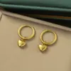 Wholesale PVD Coated Real Gold Plated 18K Gold Heart Shape 304 Stainless Steel Sweet Simple Style Waterproof Non Tarnish Drop Earrings