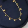 Wholesale Real Gold Plated 18K Gold Round Water Droplets Rectangle 304 Stainless Steel Elegant Classic Style Waterproof Non Tarnish 304 Stainless Steel