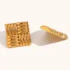 PVD Coated Real Gold Plated Solid Color 304 Stainless Steel Classic Style Waterproof Non Tarnish Ear Studs