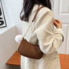 Wholesale Casual fur ball women's bag retro crossbody bag shoulder small square bag