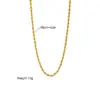 Wholesale Jewelry Fashion Solid Color 304 Stainless Steel 18K Gold Plated Chain Stainless Steel Necklaces