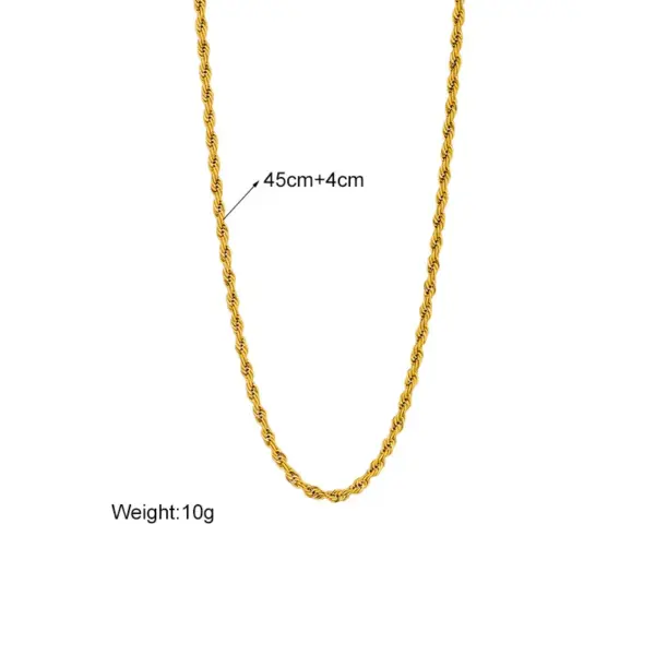 Wholesale Jewelry Fashion Solid Color 304 Stainless Steel 18K Gold Plated Chain Stainless Steel Necklaces