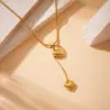 Wholesale Jewelry Vacation Classic Style Heart Shape 304 Stainless Steel Plating Pendant Necklace Snake Chain