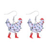 Wholesale Christmas Lights Hen Patchwork Acrylic Earrings
