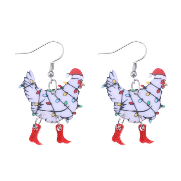 Wholesale Christmas Lights Hen Patchwork Acrylic Earrings