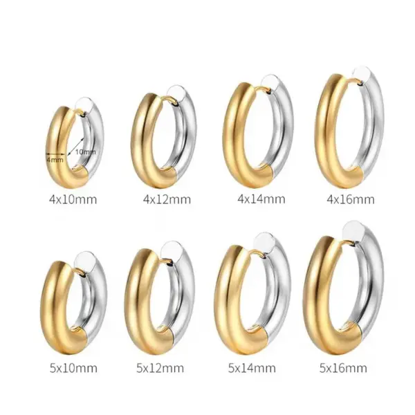 PVD Coated 18K Gold Plated Color Block 304 Stainless Steel Simple Style Commute Waterproof Non Tarnish Earrings