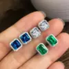Fashion Geometric Copper Artificial Gemstones Earrings Ear Studs
