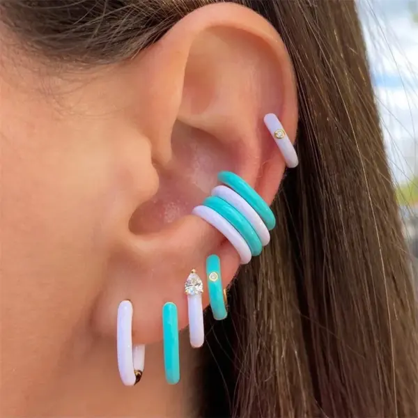 Simple Style Geometric Plating Brass No Inlaid Copper Earrings