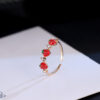 Wholesale Korean Style Fresh and Cute Nifty Red Strawberry Ring Women's Simple Diamond-encrusted Index Finger Joint Ring for Students