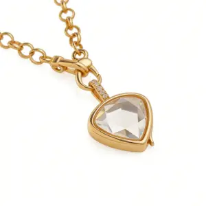 Flat Triangle Transparent Photo Box Necklace