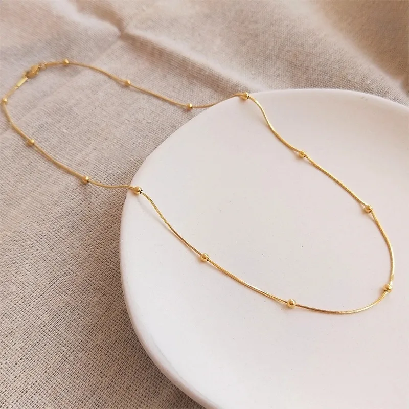 Wholesale Fashion Solid Color Titanium Steel Plating Necklace 1 Piece
