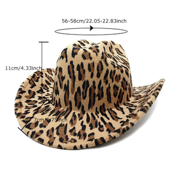 Wholesale Leopard print new European and American style western cowboy hat dairy cow print sunscreen sunshade hat vintage hat mountaineer hat
