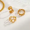 Wholesale Fashionable Geometric Round Open Ring Stainless Steel 18K Gold Plated Adjustable Size For Casual Weekend Selfie Street Style