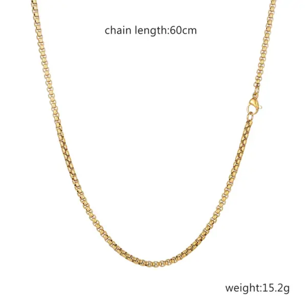 Wholesale 304 Stainless Steel Solid Color Electroplated 18K Real Gold Plated Simple Style Streetwear Waterproof Non Tarnish Plating Necklace