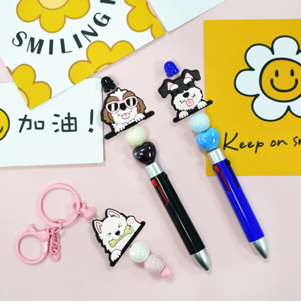 oly-964ec24b85af6919b757aec51f09ba6f Wholesale Cute Cartoon Dog Decorative Soft Rubber Double-Sided Beads