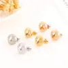 PVD Coated 18K Gold Plated Round Stainless Steel Elegant Cute Waterproof Non Tarnish Ear Studs