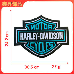 Heated hot melt glue*blue and white*large letter shield*harley-davidson*height 24.2*30.5cm