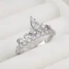 Wholesale Creative Fashion Copper Micro-encrusted Zircon Women's Crown Ring