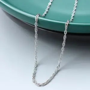 Steel Color Water Wave Chain 40 5cm / Each Piece Is Individually Packaged