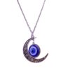 Wholesale Fashion Accessories Turkey Blue Eyes Evil Eye Pendant Alloy Moon Accessories Necklace Creative Personality Design