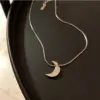 Wholesale Ig Style Moon Titanium Steel Polishing Pendant Necklace