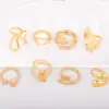 Wholesale 304 Stainless Steel Star Mermaid Snowflake PVD Coated Stone-Free Golden Plated Elegant Cute Romantic Open Rings