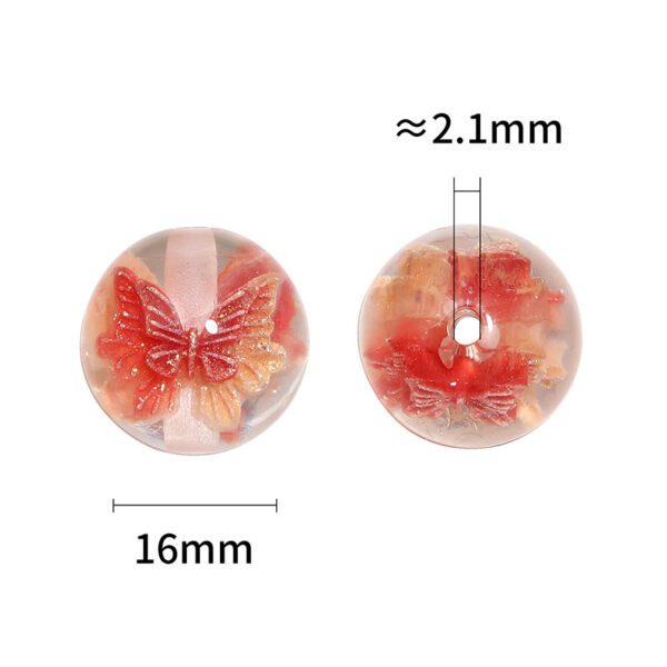 Wholesale Double-sided embedded fine glitter butterfly beads