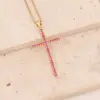 PVD Coated 18K Gold Real Gold Plated Cross Stainless Steel Copper Fashion Waterproof Non Tarnish 304 Stainless Steel Pendant Necklace