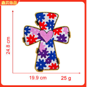 Heated melt glue*color*cross*love flowers*height 24.8*19.9cm
