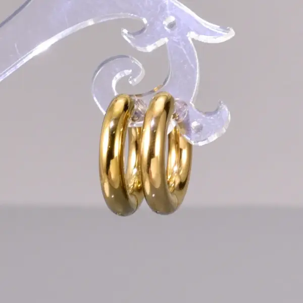 304 Stainless Steel Geometric Ion Plating (IP) 18K Real Gold Plated 18K Gold Simple Style Commute Waterproof Non Tarnish Gold Earrings