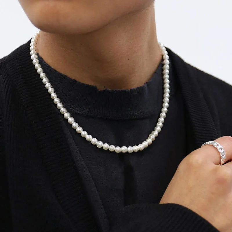 Wholesale Elegant Geometric Imitation Pearl Beaded Unisex Necklace