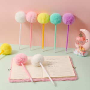 Wholesale Cute girl plush ball gel pen