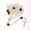 Wholesale 6mm8mm imitation pearl and resin rose cross necklace