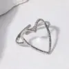 Wholesale Jewelry Sweet Heart Shape 304 Stainless Steel 18K Gold Plated Plating Hollow Out Stainless Steel Rings