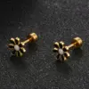 Wholesale Simple Style Flower 304 Stainless Steel No Inlaid Earrings Ear Studs