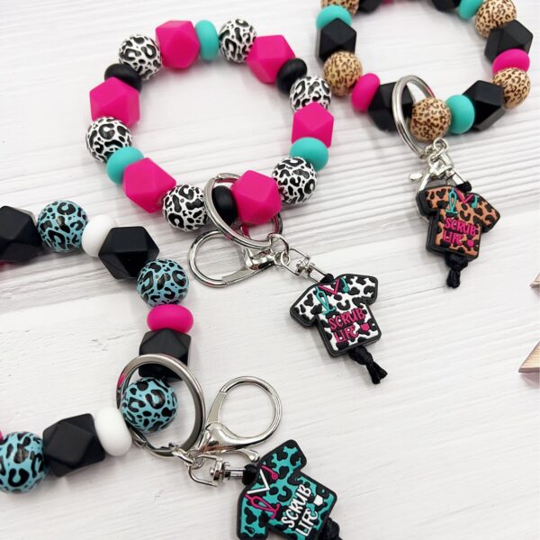 Wholesale Cartoon Silicone Nurses' Clothing Keychain Creative Pendant Bracelet Key Ring