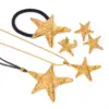 Wholesale 304 Stainless Steel Starfish PVD Coated 18K Real Gold Plated Real Gold Plated Vacation Simple Style Waterproof Non Tarnish Star Gold Rings