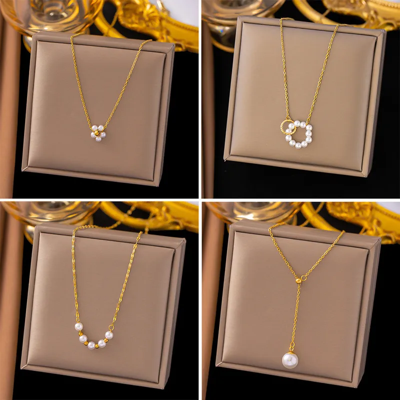 Wholesale PVD Coated Real Gold Plated 18K Gold Round Flower 304 Stainless Steel Simple Style Waterproof Non Tarnish 304 Stainless Steel Necklace