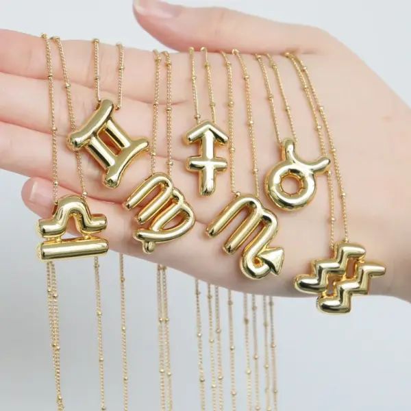 Wholesale Copper Simple Style Plating Constellation Pendant Necklace