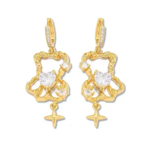 E1294 Mirror Bear Earrings