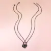 Wholesale Jewelry Simple Style Heart 304 Stainless Steel Black Plated