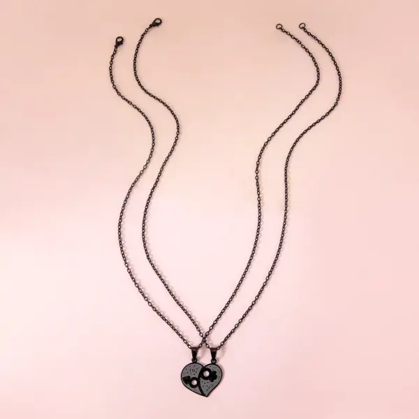 Wholesale Jewelry Simple Style Heart 304 Stainless Steel Black Plated