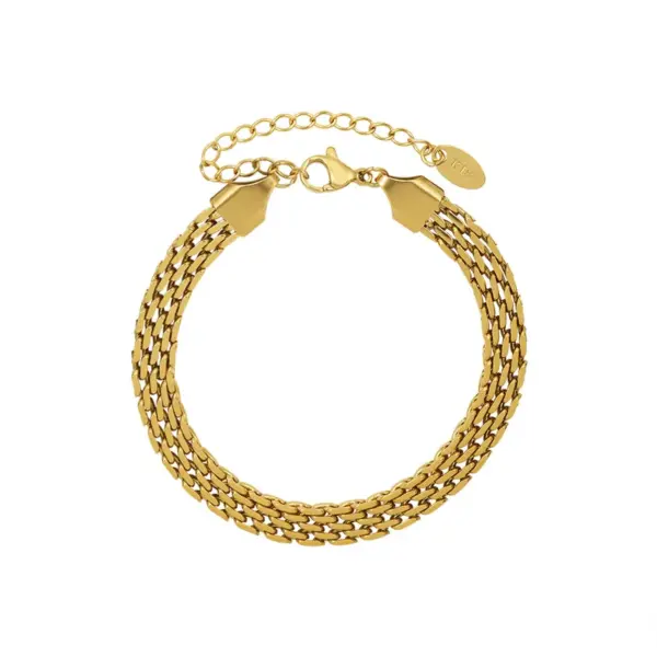 PVD Coated Real Gold Plated 18K Gold Geometric 304 Stainless Steel Fashion Waterproof Non Tarnish 304 Stainless Steel Bracelets