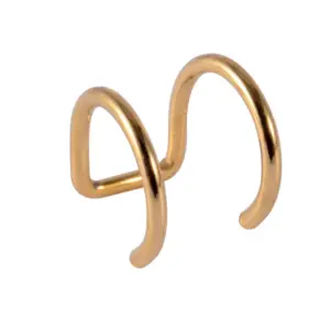 Golden Double-Layer Ear Clip 1.2x8mm